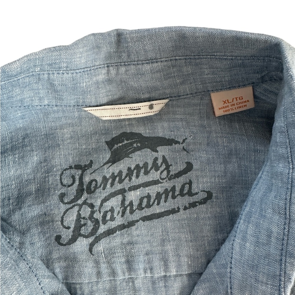 Tommy Bahama Men's 100% Linen Long Sleeve Shirt Light Blue Size XL - Picture 7 of 8